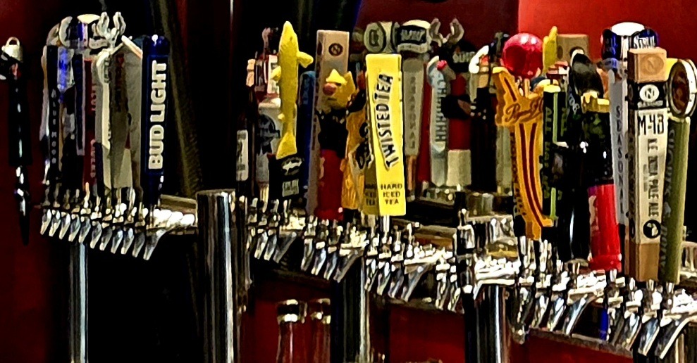 Beer taps at Jac's Portage