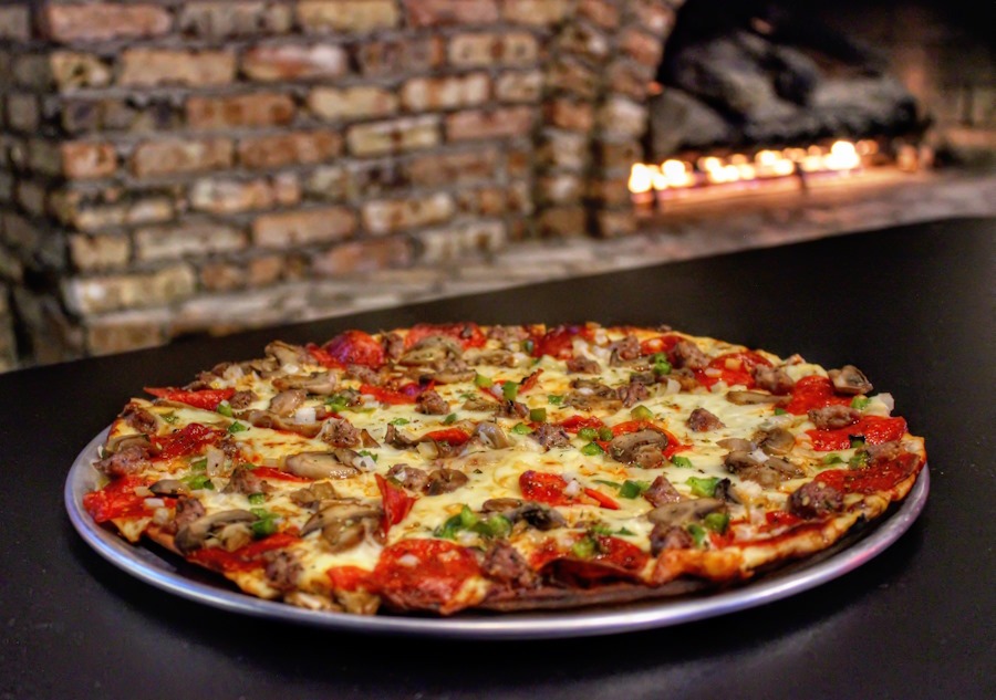 Pizza fresh from the hearth