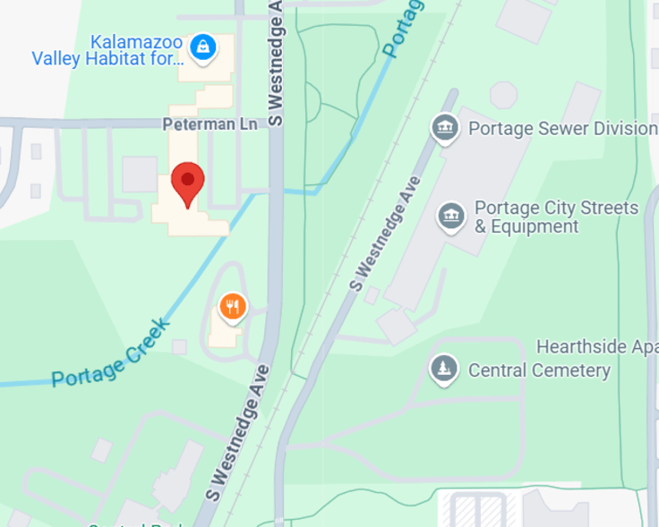 Map to Jac's Cekola's Pizza Portage